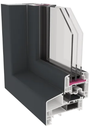 Render van het GEALAN S 9000 NL kunststof kozijnprofiel